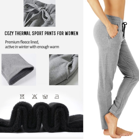 Last Pair! Fleece Lined Open Bottom Cotton Sweatpants/Joggers Size L Dark Gray - Picture 6 of 13